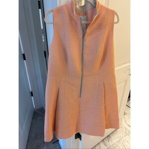 Akris Punto Front Zip Textured Fit-and-Flare Dress Sz 14, $1,040 A1